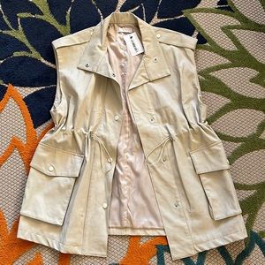 Oak + Fort Cream Vegan Leather Vest